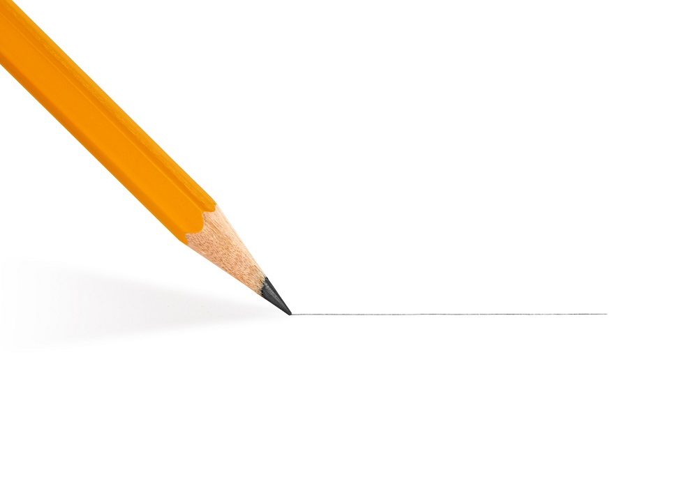 pencil draws a straight line on a white background | How About That?